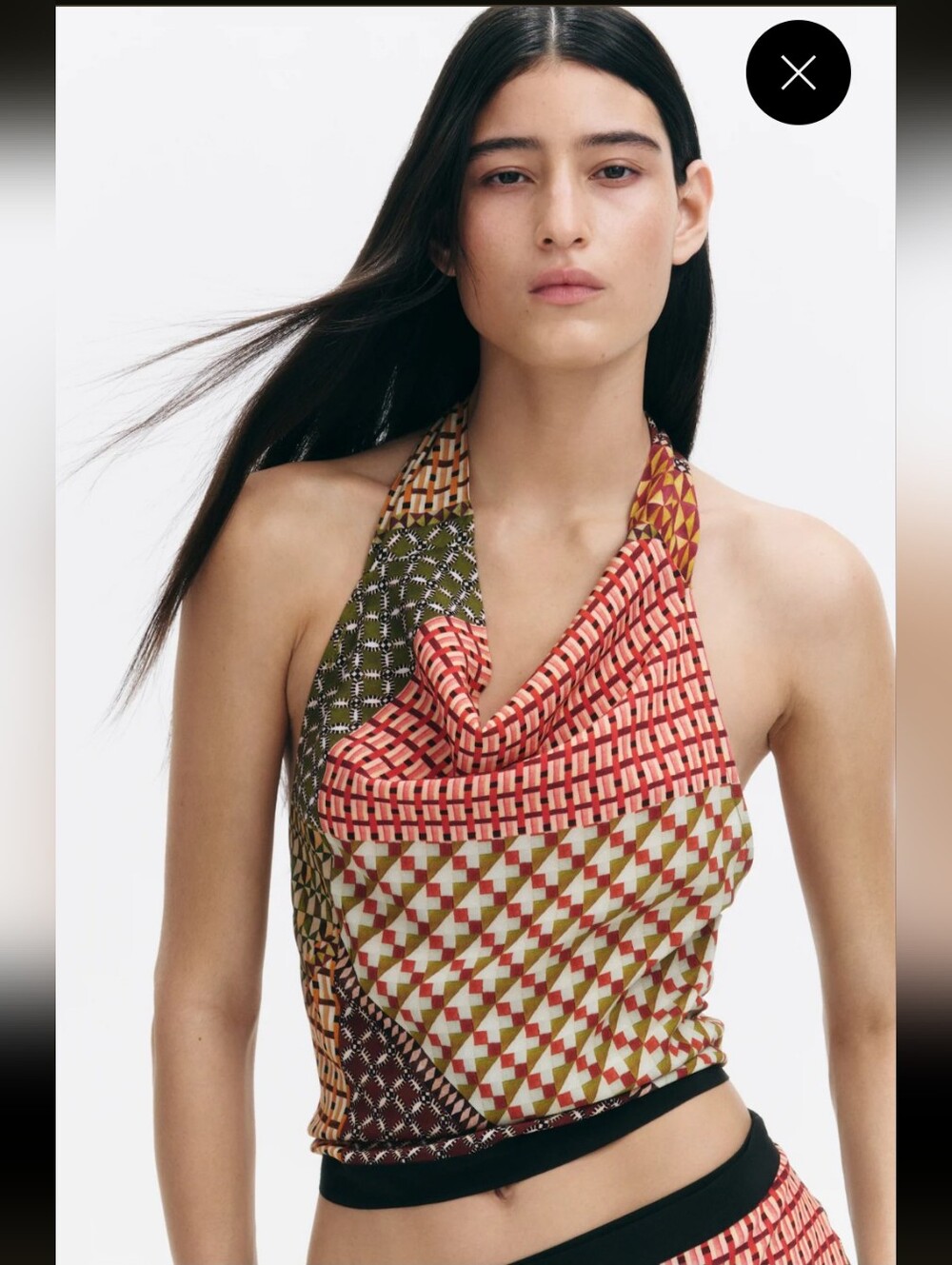 H&M Cowl-Neck Halterneck Top- L